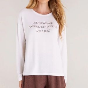 NWT z supply sweater knit top sz s white extra cozy